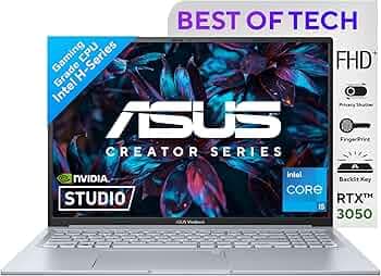 ASUS Vivobook 16X, Intel Core i5-12500H, 16" FHD+ 60Hz, Creator/Gaming Laptop (16GB RAM/1 TB/RTX 3050/Win 11 Pro/Office 2021/Fingerprint /50WHr Batter...