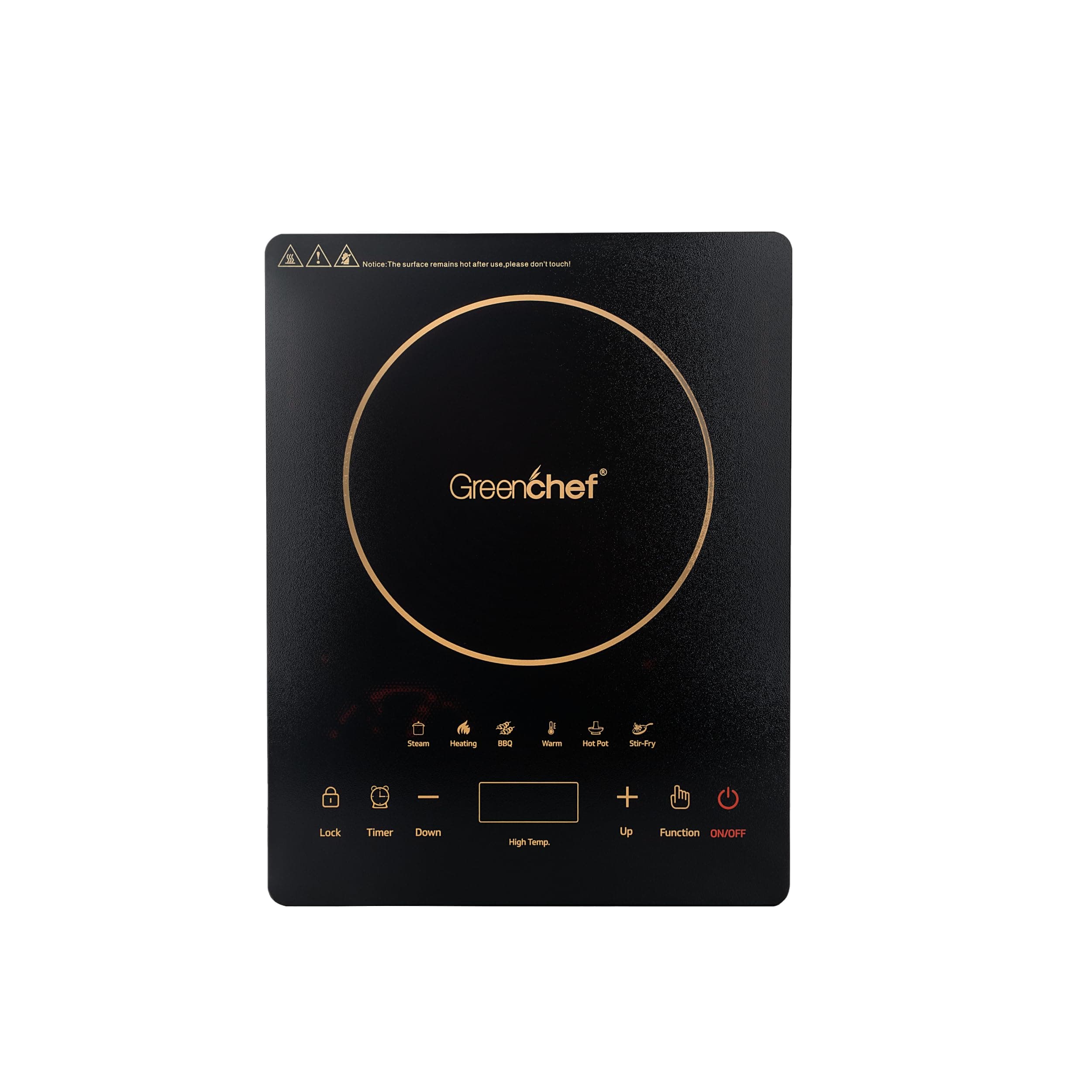 Greenchef Induction and non-induction compatible Infrared electric Cooktop with 3 pre set menu function and feather touch contol with - Jawa