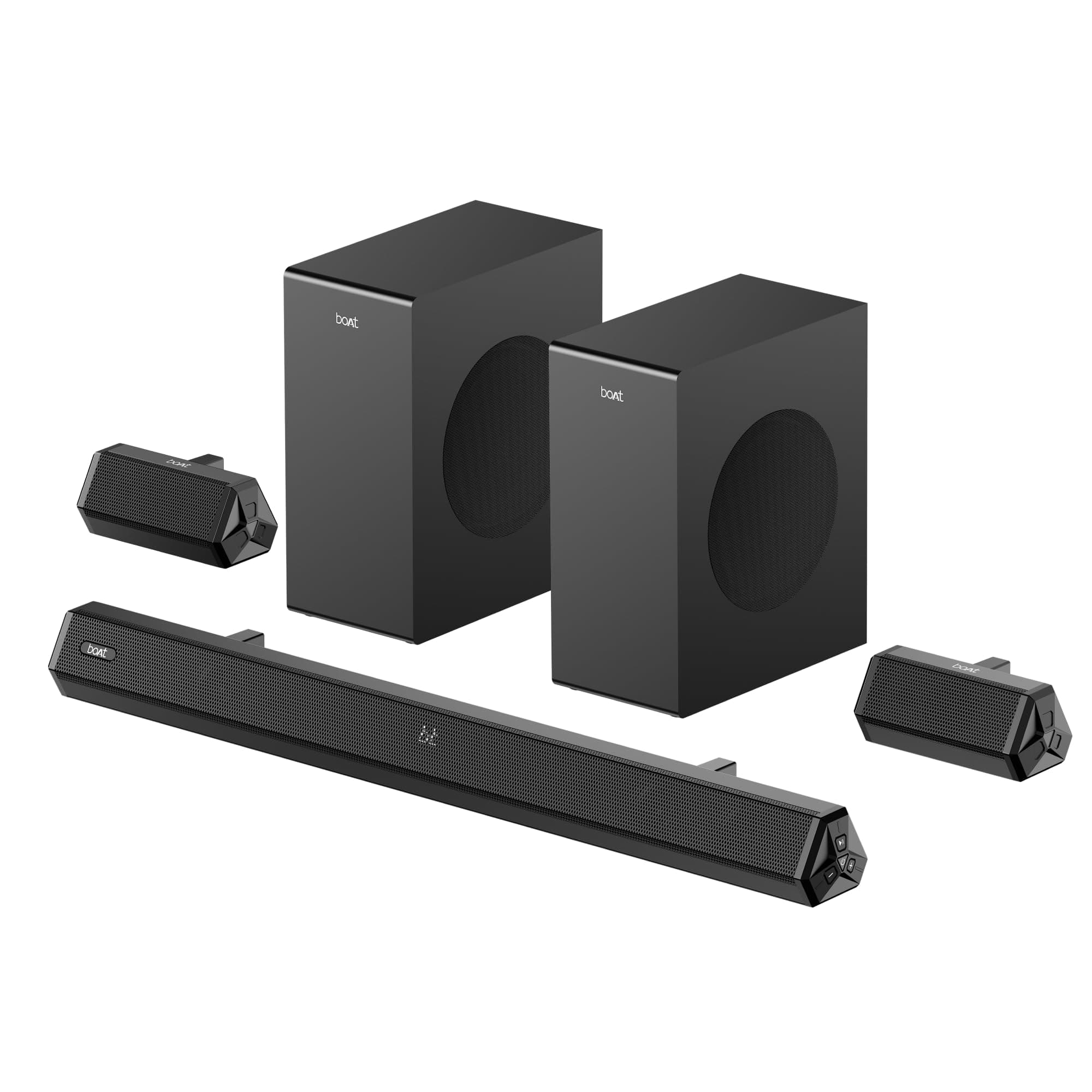 boAt Aavante Bar Prime B450 with Dual Subwoofers and Rear Speakers, 450W RMS Output, 5.2 Channel, Multi-Connectivity, EQ Modes, & BT v5.4 Soundbar wit...