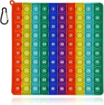 tekme Educational Big Size Pop It Fidget Toys, 1 to 100 Numbers Pop It Toy for Kids, Push Pop Bubble Fidget Sensory Toy, Learning Pop It Toys for Todd...