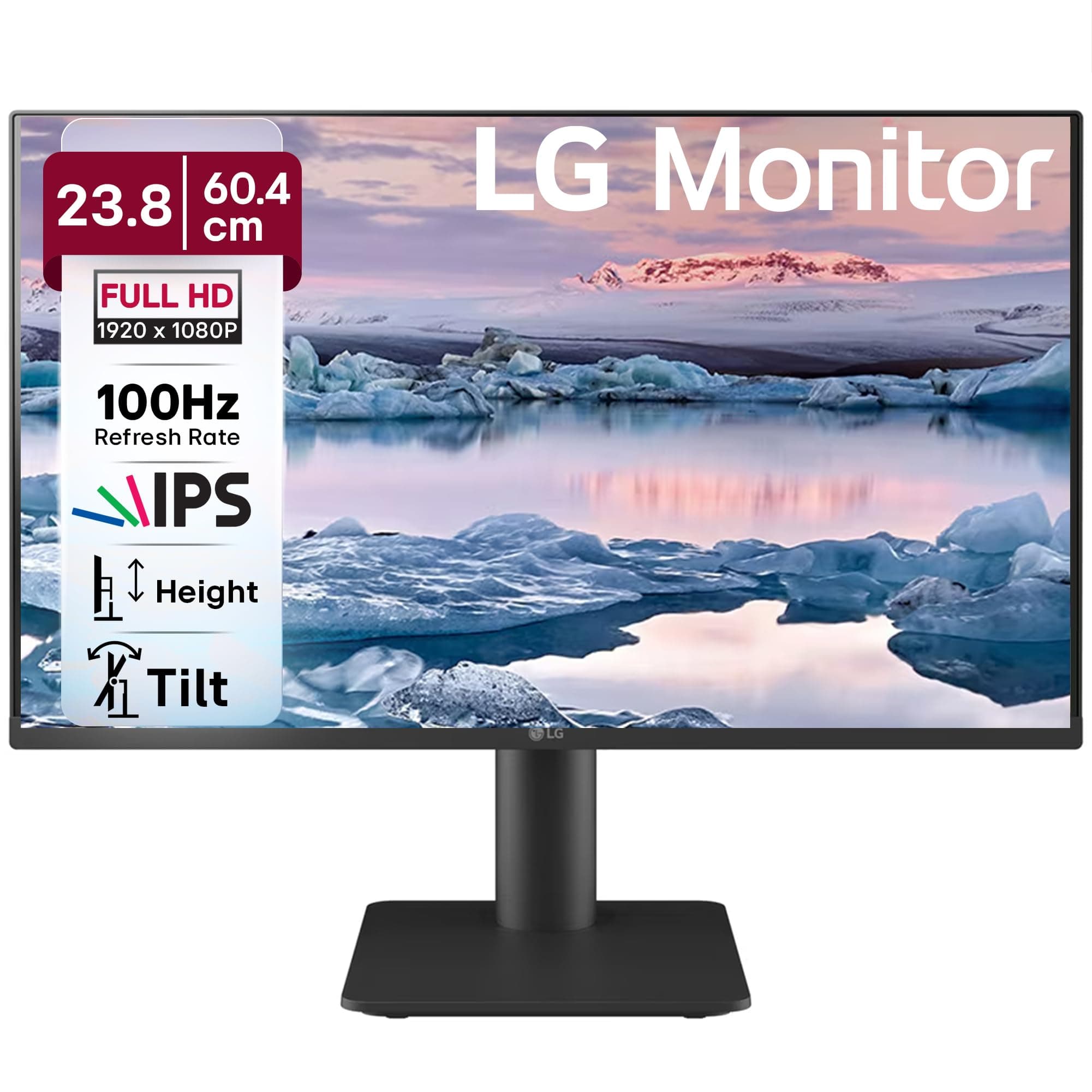 LG 24MS550-B 24 inch IPS FHD (1920x1080) Monitor 100Hz 5ms Reader Mode Tilt/Height Adjustable Stand Built in Speaker Borderless Design OnScreen Contro...