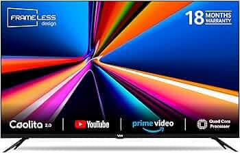 VW 101 cm (40 inches) Linux Series Frameless HD Ready Smart LED TV VW40S1 (Black) | with 18 Months Warranty