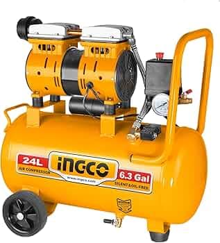 Ingco 24L Air Compressor ACS175241, 0.6KW (0.8HP) Silent & Oil Free Air Compresser