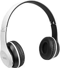 ROXO P47 Wireless Bluetooth Portable Sports Headphones with Microphone, Stereo Fm,Memory Card Support (White)