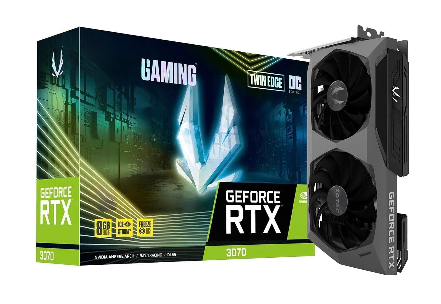 Z0TAC Gaming GeForce RTX 3070 Twin Edge OC 8GB GDDR6 Graphics Card, 256-bit, PCIe 4.0, IceStorm 2.0 Cooling, NVIDIA Ampere Architecture, High Performa...