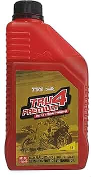 TVS Tru4 Premium 10W30 4T Semi Synthetic Oil For Bike (900Ml).
