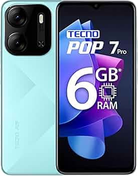 Tecno POP 7 Pro (Uyuni Blue, 3GB RAM,64GB Storage) | Type C | 12MP Dual Camera | 5MP DOT Selfie Camera Dual Flashlight| Up to 6GB RAM with Memory Fusi...