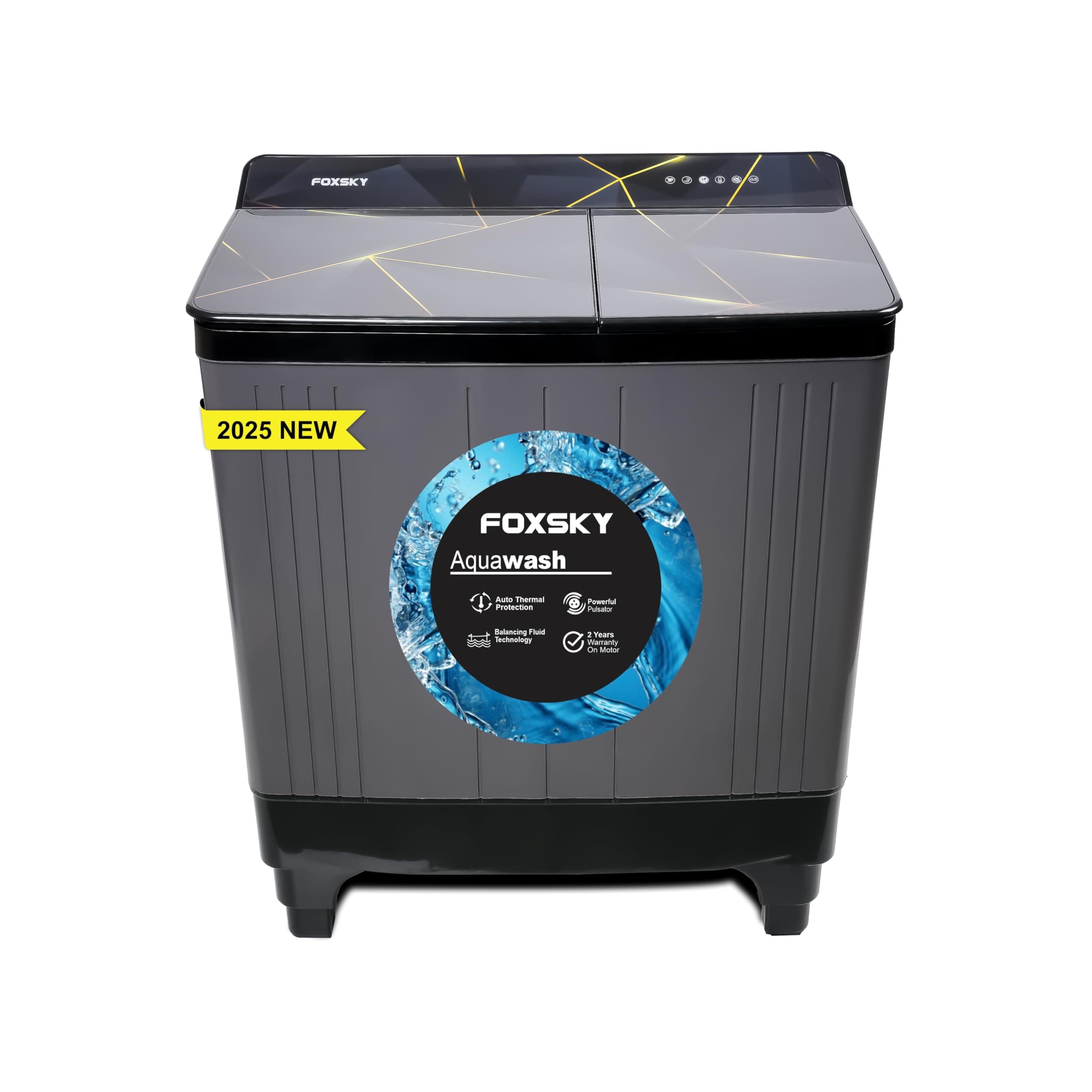 Foxsky 11 kg 5 Star Semi-Automatic Top Loading Washing Machine Appliance (2024 Model, Powerful Motor, Effective Wash Pulsator, 1500 RPM & Castors)