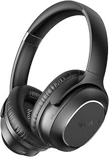 Tribit QuietPlus72 Over The Ear Wireless Bluetooth Headphones with Mic, 32dB Hybrid Active Noise Cancelling Headphone & HiFi Stereo Sound Headset,Deep