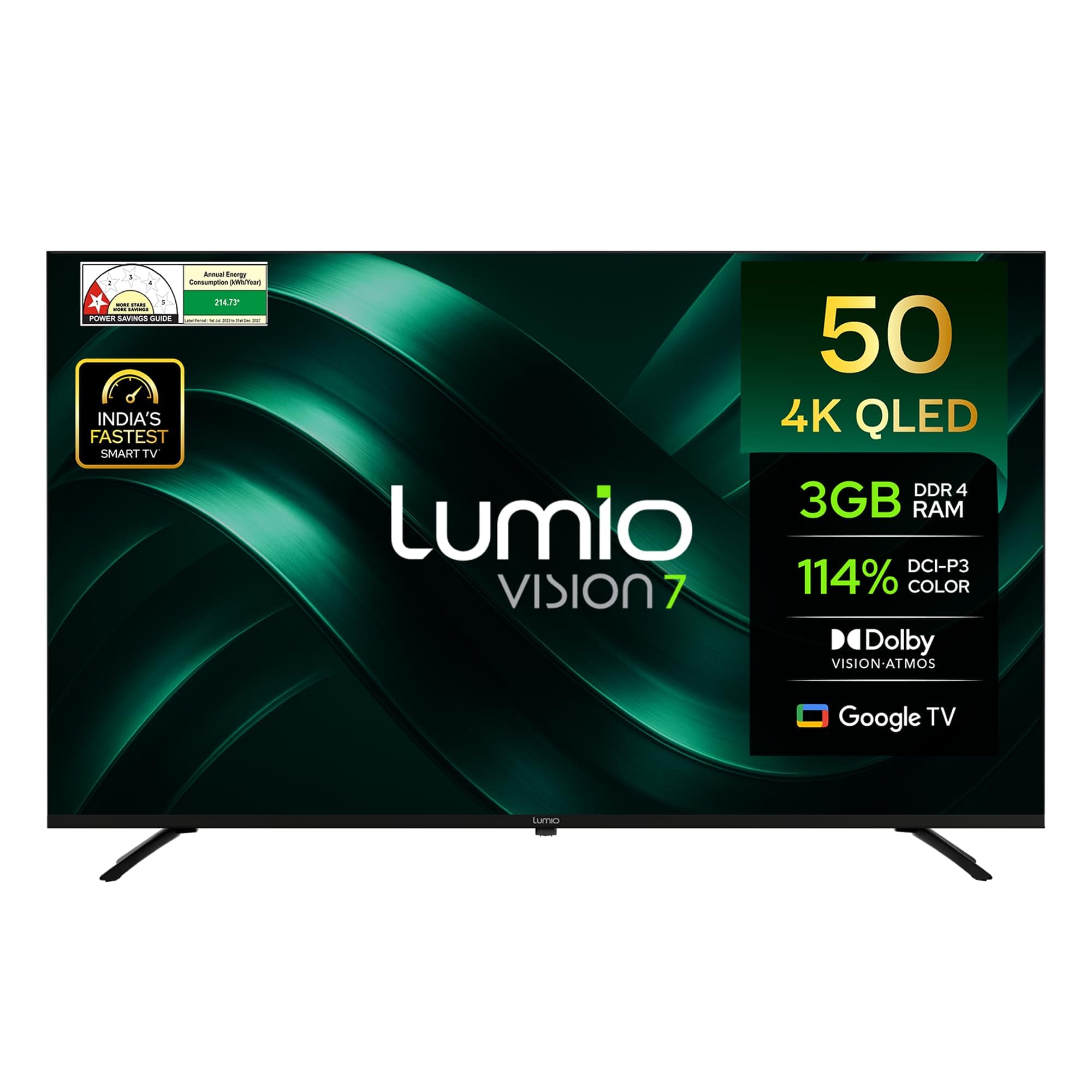 Lumio Vision 7 127 cm (50 inches) 4K Ultra-HD Smart QLED Google TV FTW2-ADSG