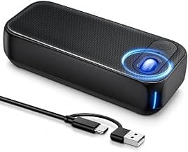ZORBES® USB-A/USB-C Computer Speakers Wired RGB Soundbar with 3 EQ Modes | Wired Speakers with 7 RGB Light...