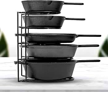 WonderStand Heavy Duty Pot Pan Rack Organizer (5-Tier), Pan Rack Holder and Organizer Rack for Home/Kitchen