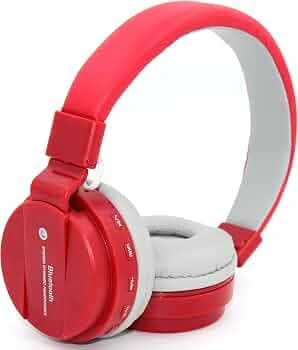 Matnaz BTH12 Wireless Over Ear Headphone with Microphone (Red)