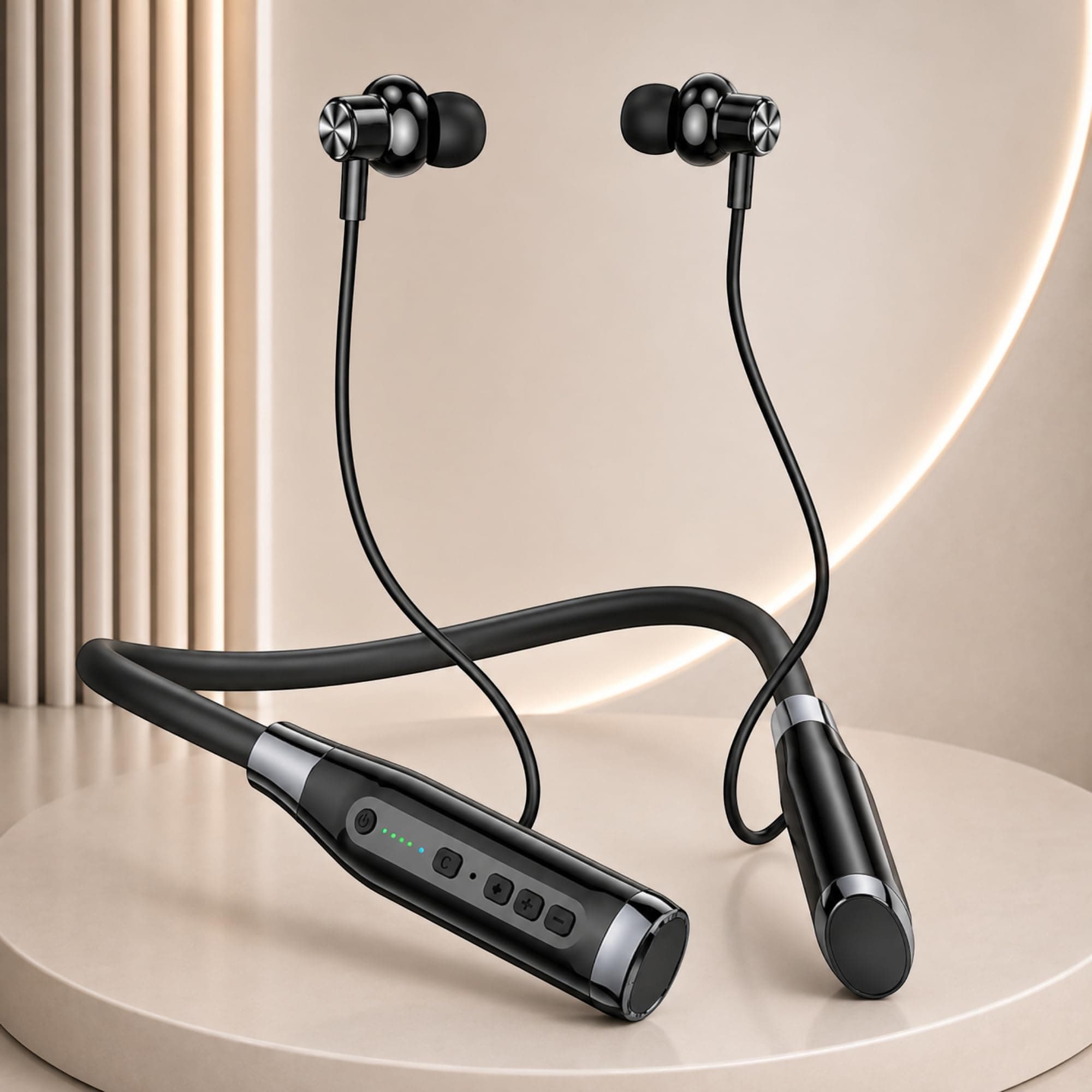 iFAST IF-305 Bluetooth 6.0 Wireless Neckband Earphone with Mic | Up to 100 Hours Music Playtime | 14.2 mm Driver | TF Card Slot | Dual Device Connecti...
