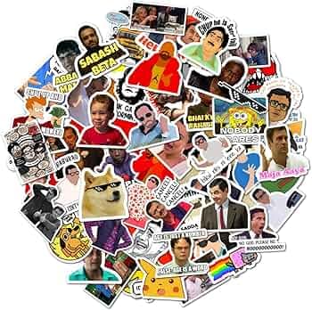 Pack of 61 Funny Meme Vinyl Stickers Pack, Memes Stickers for Laptop, Mobile, Water Bottles, Computer