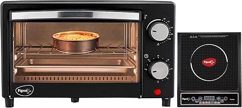 Pigeon by Stovekraft Oven Toaster Grill (12381) 9 Liters (Grey) & Pigeon by Stovekraft Cruise 1800 watt Induction Cooktop...