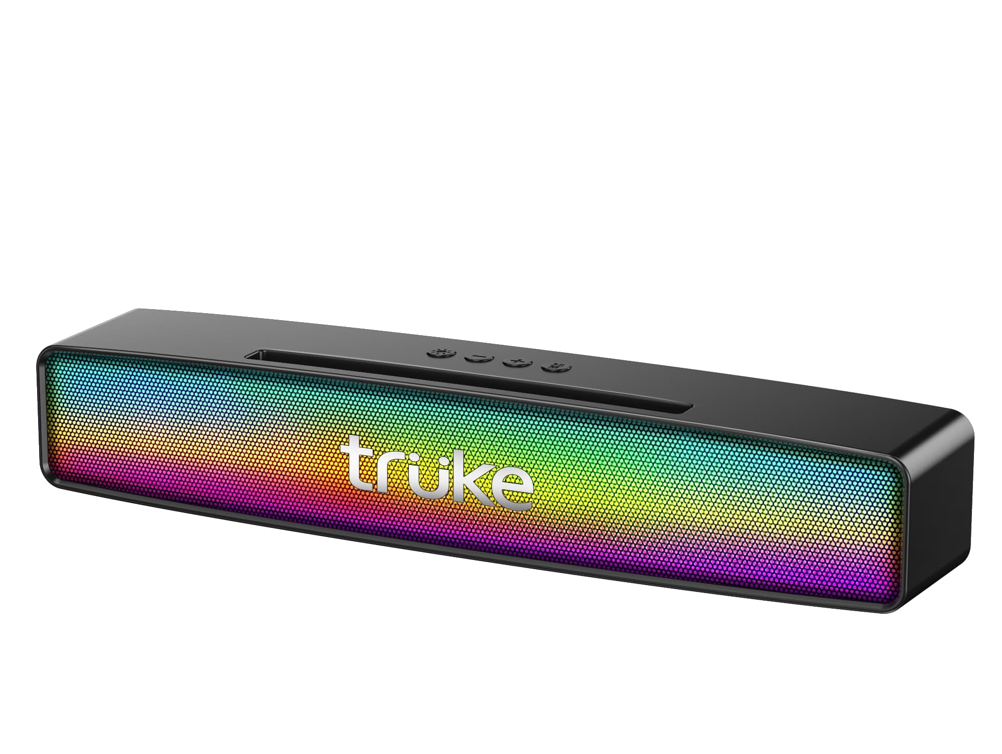 truke Thunder Bar 16W Bluetooth Speaker with RGB LEDs - Dual 52mm Speakers, 6Hours Long Battery Life, Mobile/Tablet Holder, AUX, USB, FM Mode, Portabl...