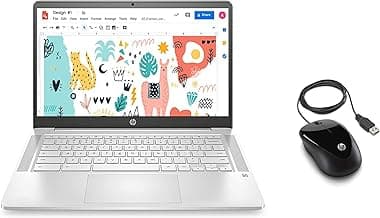 HP Chromebook Laptop (Intel Celeron Processor/4GB RAM & 256GB SSD Storage/ChromeOS) - na0003TU + Wired Mice
