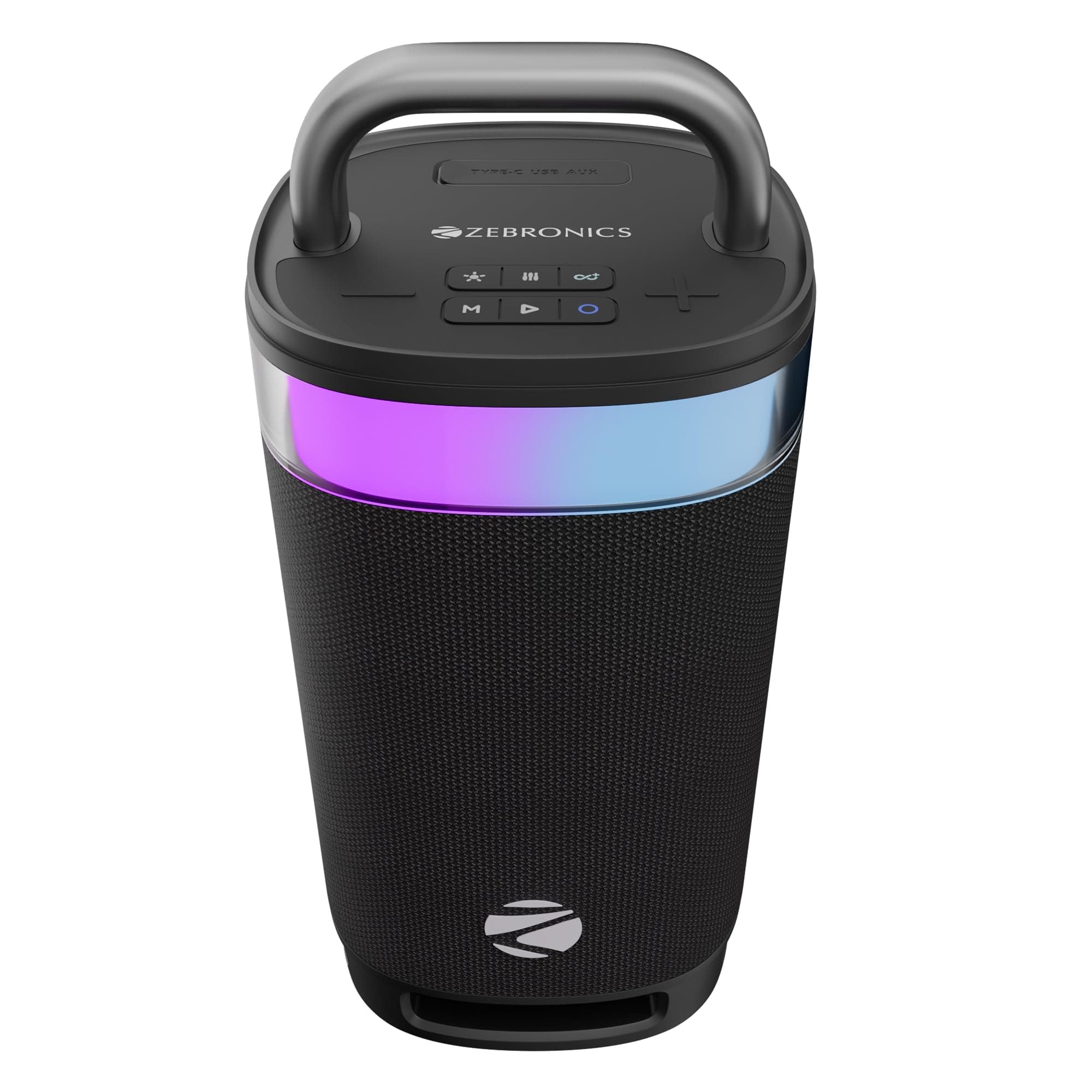 Zebronics Wireless Bluetooth Party Speaker, 100W, Upto 5Hrs Playback, 4X 6.9cm Drivers, Passive Radiator, TWS, USB, AUX, 3 EQ Modes, IPX5 Water Resist...