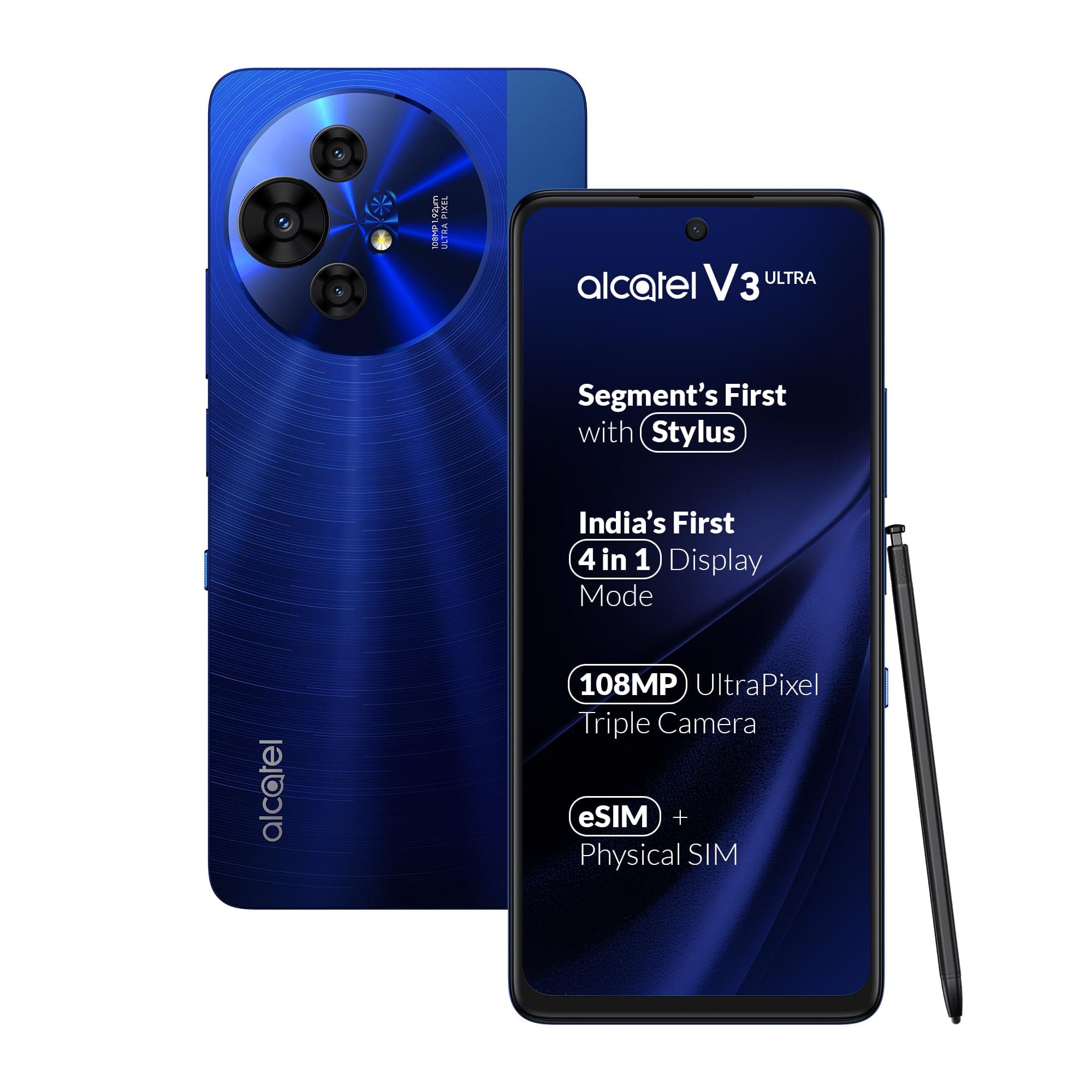 Alcatel V3 Ultra 5G (Hyper Blue, 8GB+128GB) | India’s 1st Patented NXTPAPER Superior Display |Segment's 1st Smartphone wit...