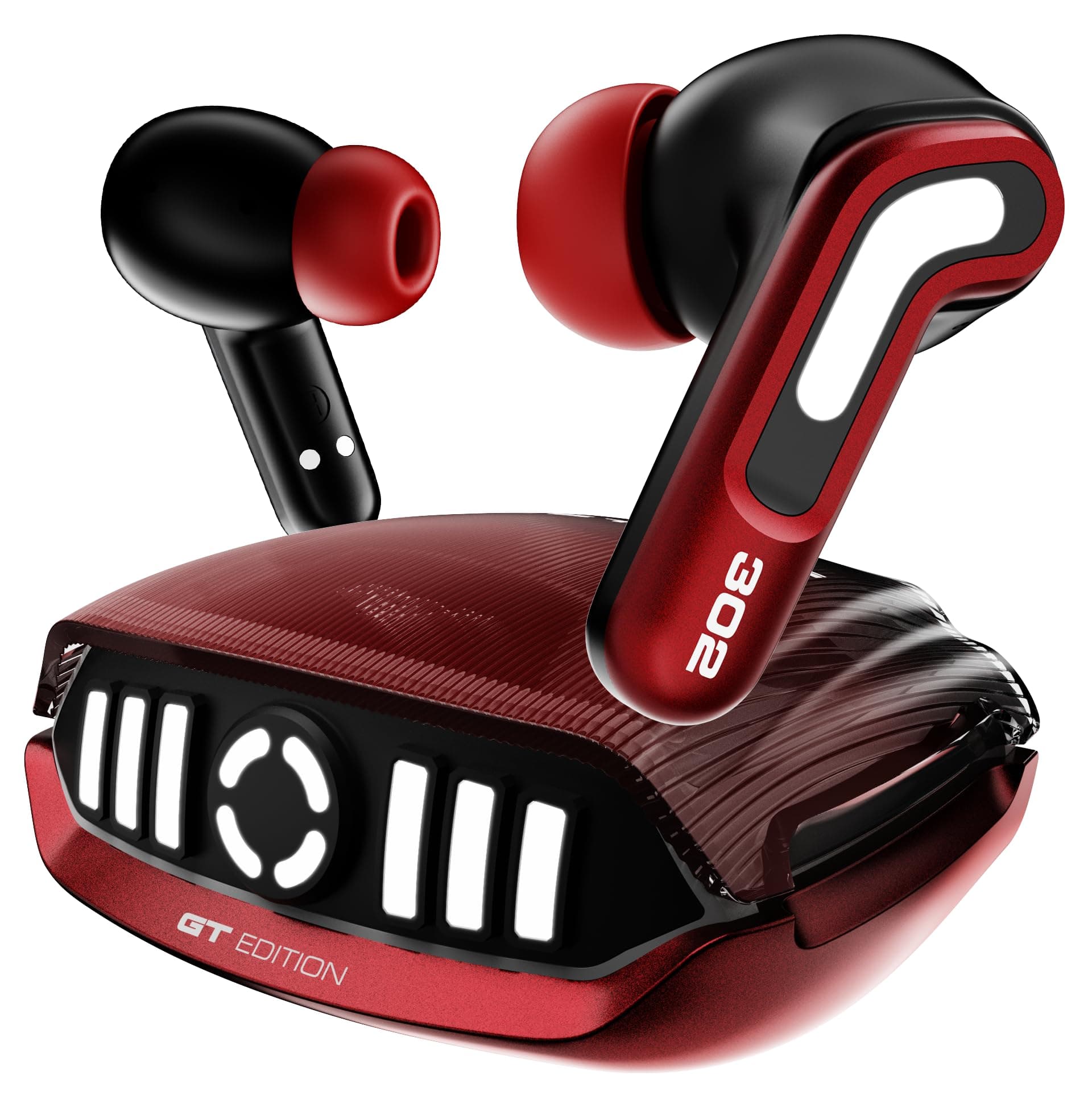 GOBOULT Mustang Nitro Earbuds with 72H Playtime, Amp App Support, Quad Mic ENC, Dual Device Pairing Buds, 13mm Driver Ear Buds, Bluetooth 5.4 Wireless...