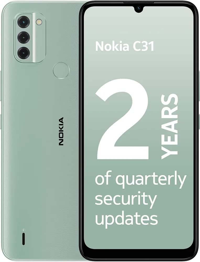 Nokia C31, 6.74” HD+ Display, 13+2+2 MP Rear & 5MP Front Google Camera, 3-Day Battery Life, Android 12 | Mint, 3+32GB