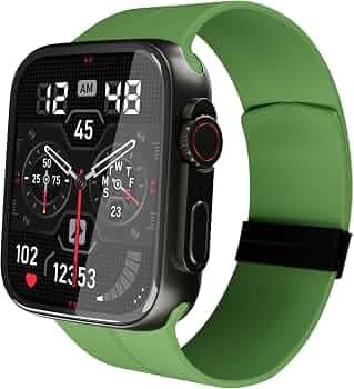 CELLECOR A9 PRO Stark 1.96" Bluetooth Calling Smartwatch, 500 NITS, AI Voice Assistant, with 120+ Sports Modes, SpO2, HR, IP68, Multi Games - Green