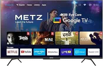 Metz 126 cm (50 Inches) 4K Ultra HD Smart IPS LED TV 50MUE7600 (Black) (2022 Model)
