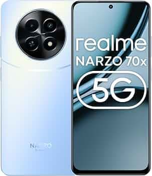 (Refurbished) realme NARZO 70x 5G (Ice Blue, 6GB RAM,128GB Storage)|120Hz Ultra Smooth Display|Dimensity 6100+ 6nm 5G|50MP AI Camera|45W Charger in Th...