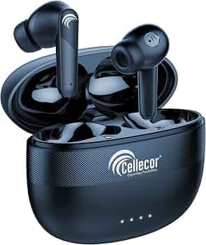 CELLECOR Bro Pods CB03 Waterproof Earbuds with 30 Hours Playtime, Automatic Pairing, HD Sound, Finger Touch and 5V Bluetooth (Blue)