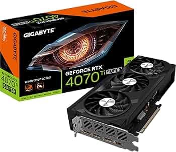 Gigabyte GeForce RTX 4070 Ti SUPER WINDFORCE OC Graphics Card - 2625MHz Core, 16GB GDDR6X 21000MHz 256-bit Memory, PCI-E 4.0, 3x DP 1.4, 1x HDMI 2.1a,...