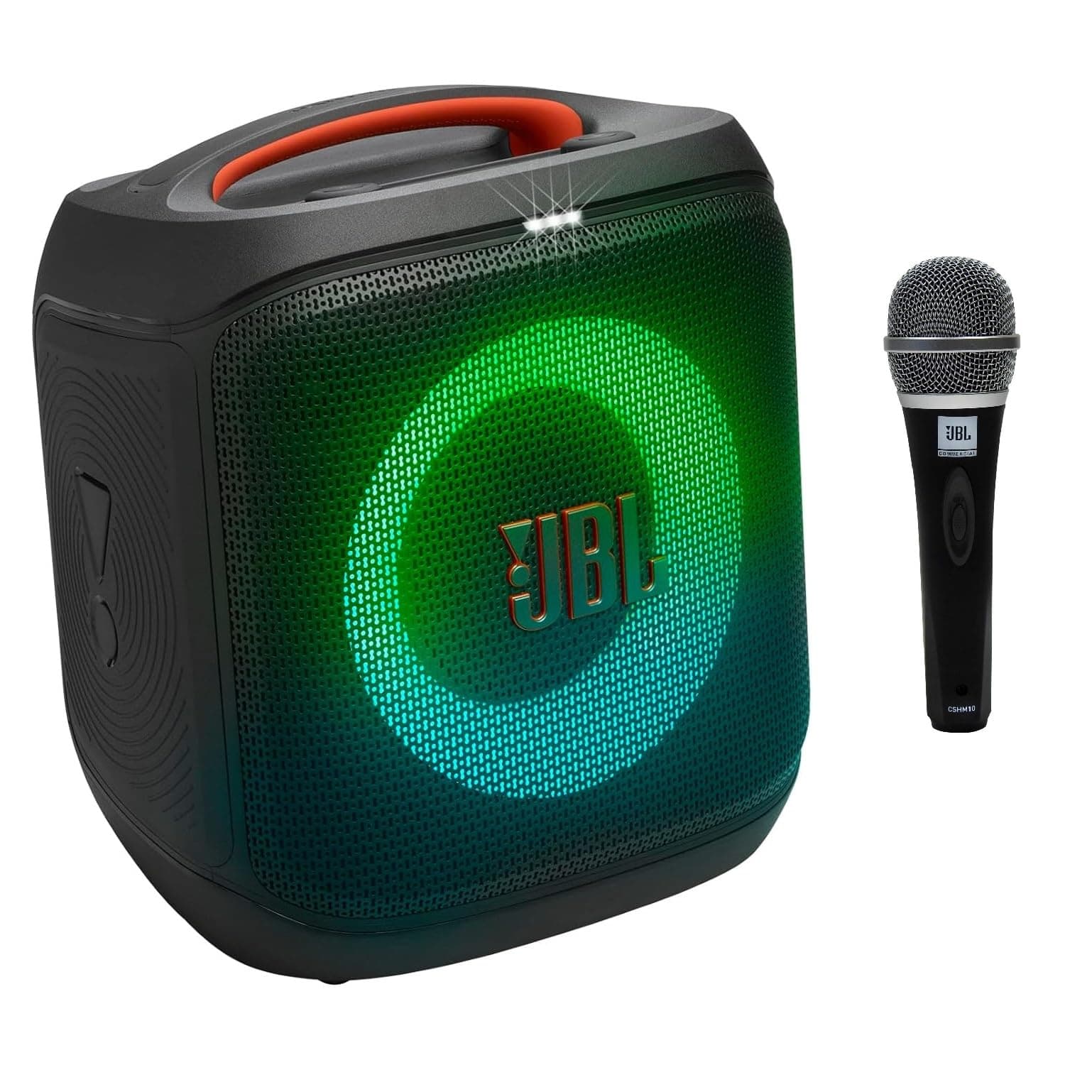 JBL Partybox Encore Essential 2 Wireless Bluetooth Party Speaker, AI Sound Boost, Dynamic Light Show, Upto 15Hrs Playtime, Multi-Speaker Connection by Auracast, Guitar & Mic Inputs, PartyBox App-Black