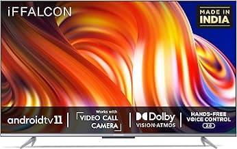 iFFALCON 108 cm (43 inches) 4K Ultra HD Smart Certified Android LED TV 43K72 (Black) (2021Model) | Works with Video Camera, Silver