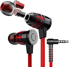 Plextone G25 in Ear Wired Gaming Earphones with Mic, Gaming Tuner Gadget, Stereo Bass and HD Sound Quality Gaming Headphone, All Device Support (Red),