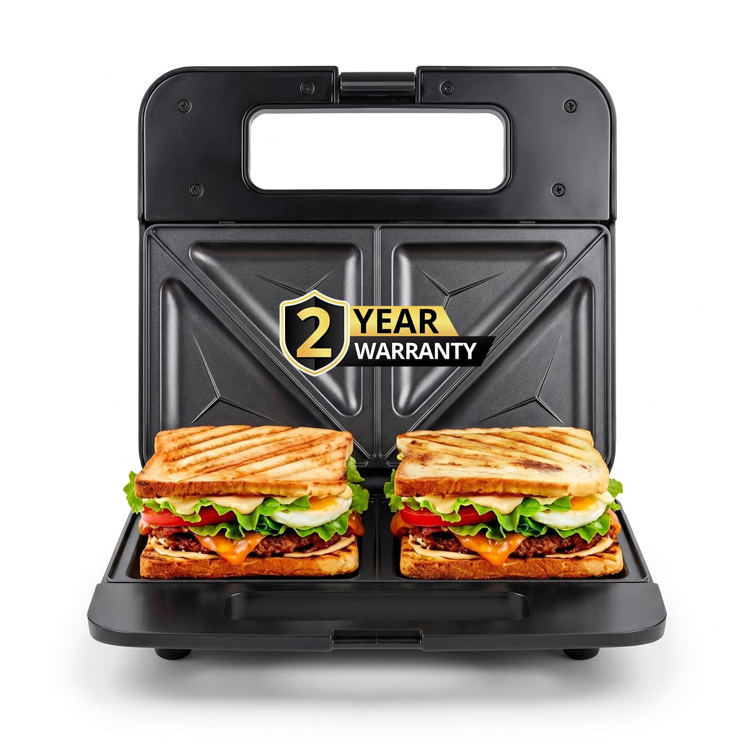 iBELL SM410N Sandwich Maker with Non Stick Sandwich Plates Grill & Toast, Electric, Nonstick, 800 Watt (Black)