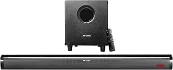 Ant Esports SBW80 Pro 80W Sound Bar & Woofer with Multi Connectivity(BT 5.1|Coaxial|Optical in|USB|FM Radio|TF|AUX),Wired Subwoofer,Wall Mount Sound B...