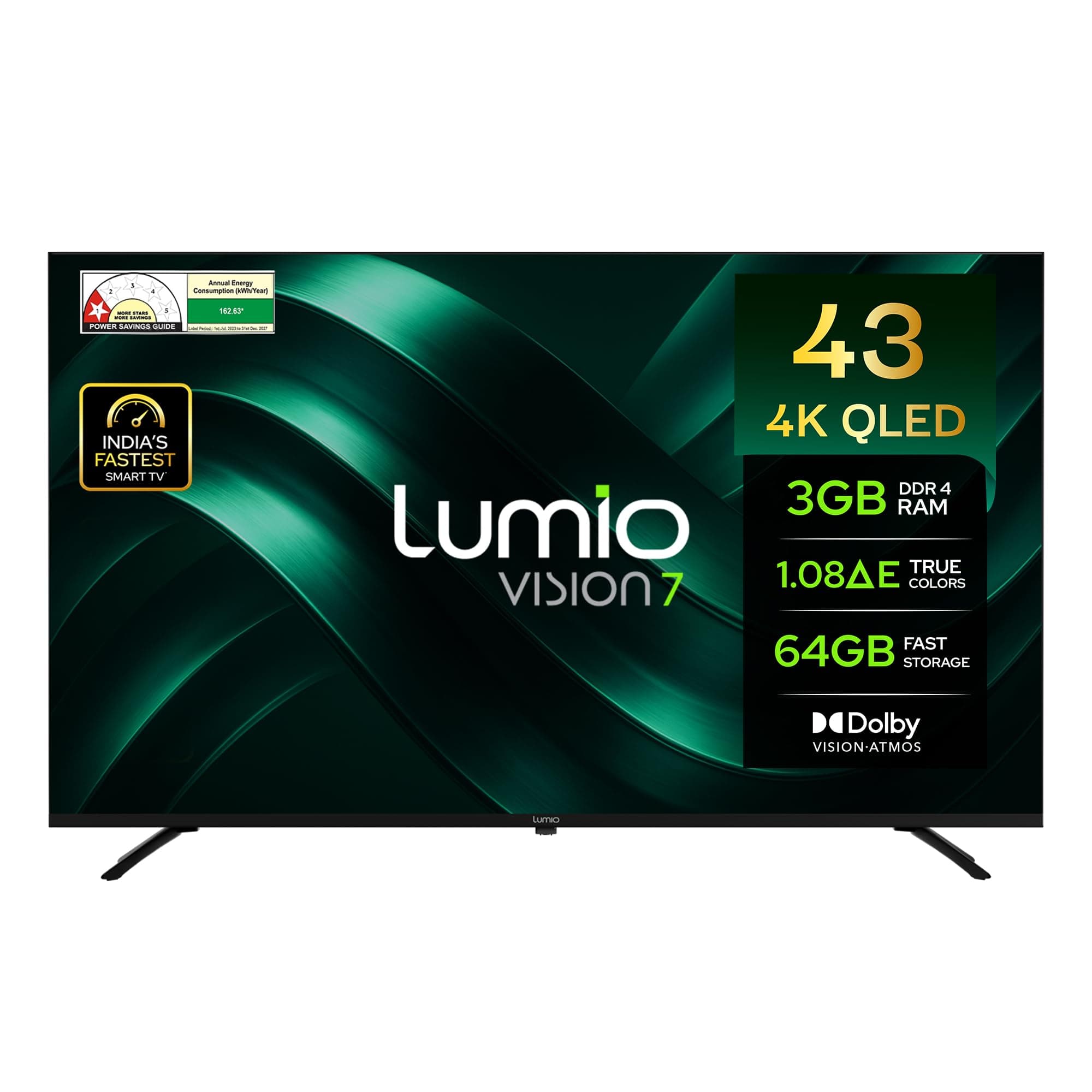 Lumio Vision 7 2026 109cm (43 inches) 4K Ultra HD Smart QLED Google TV FTW1-ADSJ