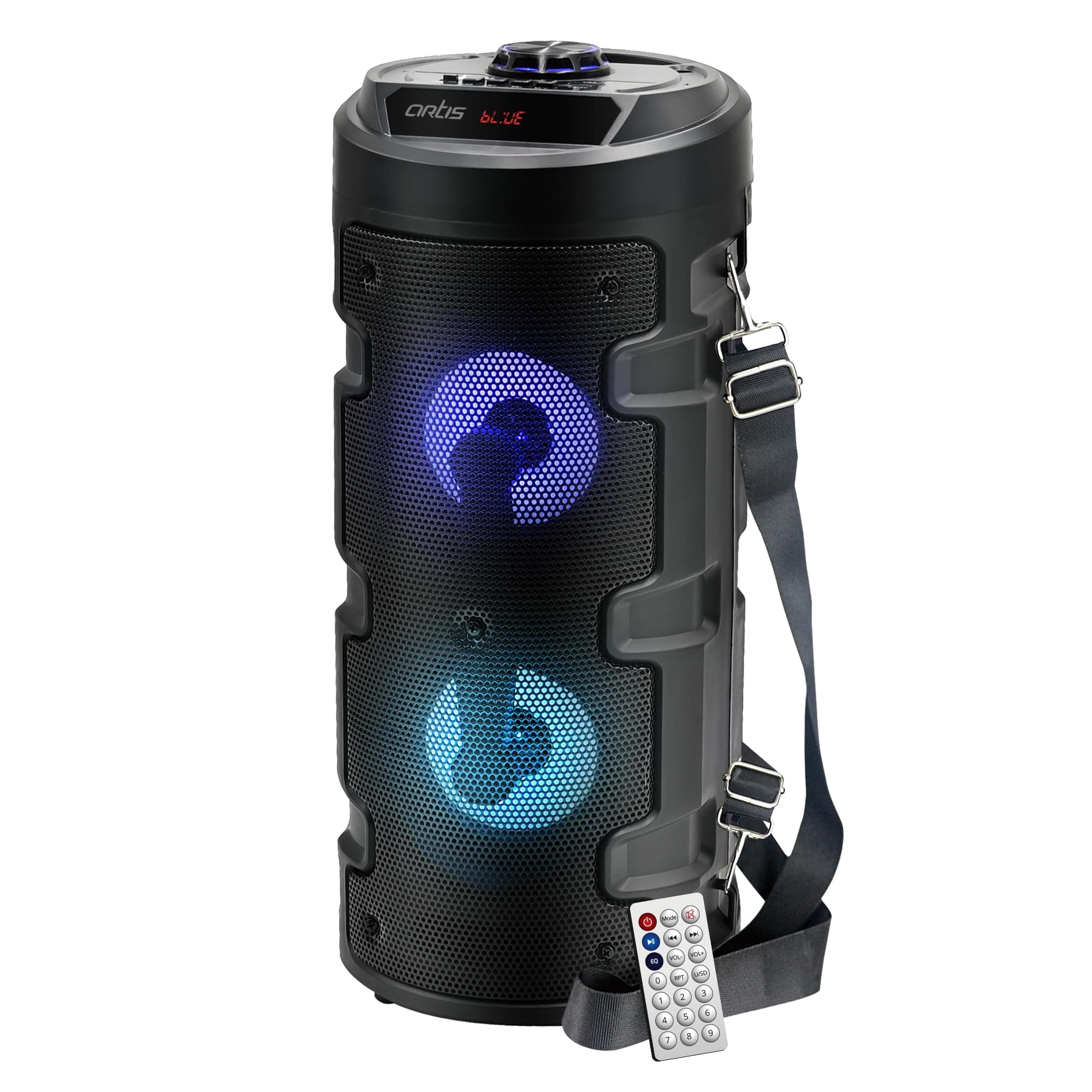 Artis MS301 Wireless Bluetooth Portable Party Speaker with RGB Glow Lights, Wired Mic, Remote Control, FM Radio & Aux in/USB/