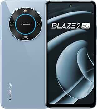 Lava Blaze 2 5G (Glass Blue, 4GB RAM, 64GB Storage)| Stunning Ring Light| 50 MP AI Camera |5000 mAh Battery| Upto 8 GB Expandable RAM
