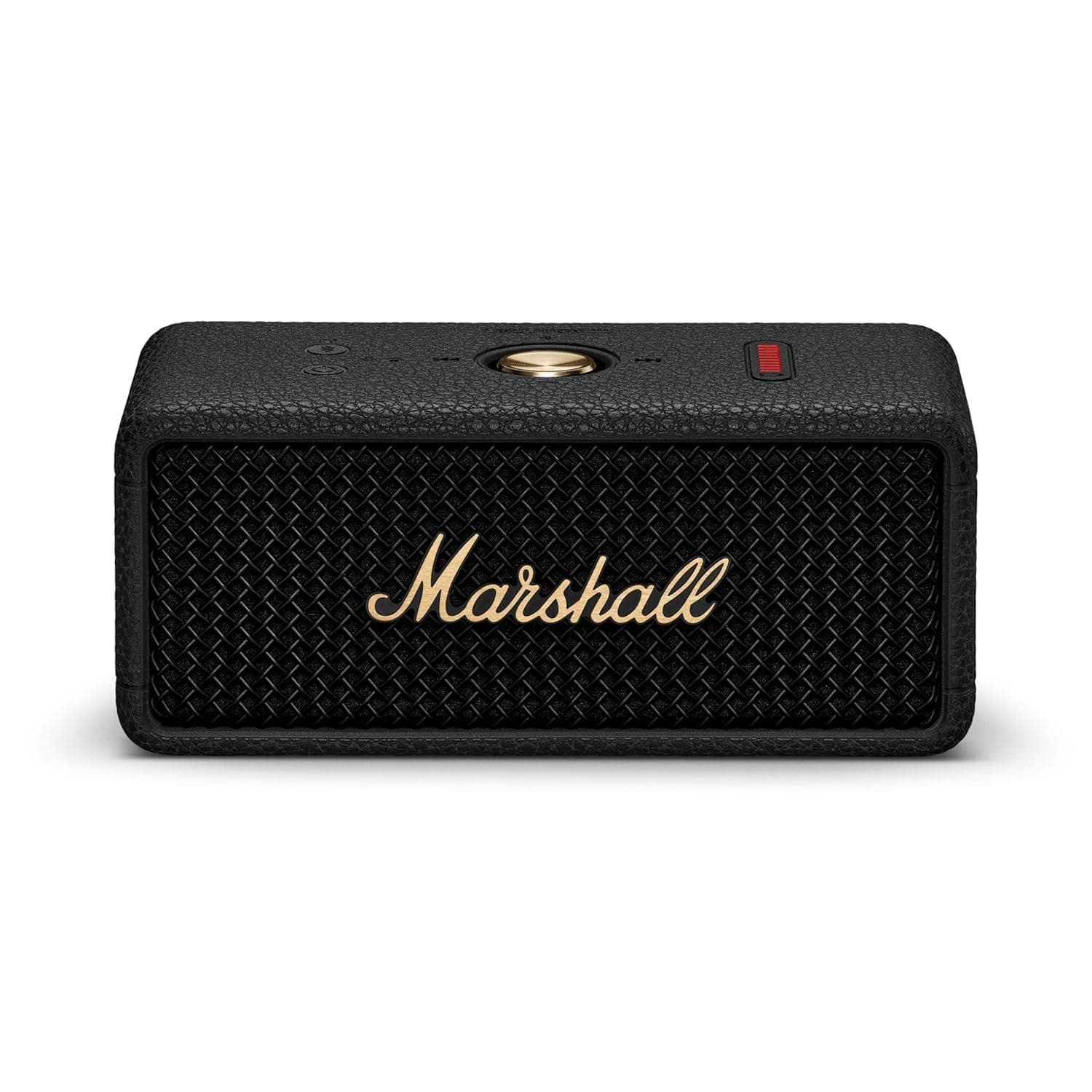 Marshall Emberton III Compact Portable Bluetooth Speaker with 32+ Hours of Playtime, (360 Sound), Dust & Waterproof (IP67) Black & Brass.