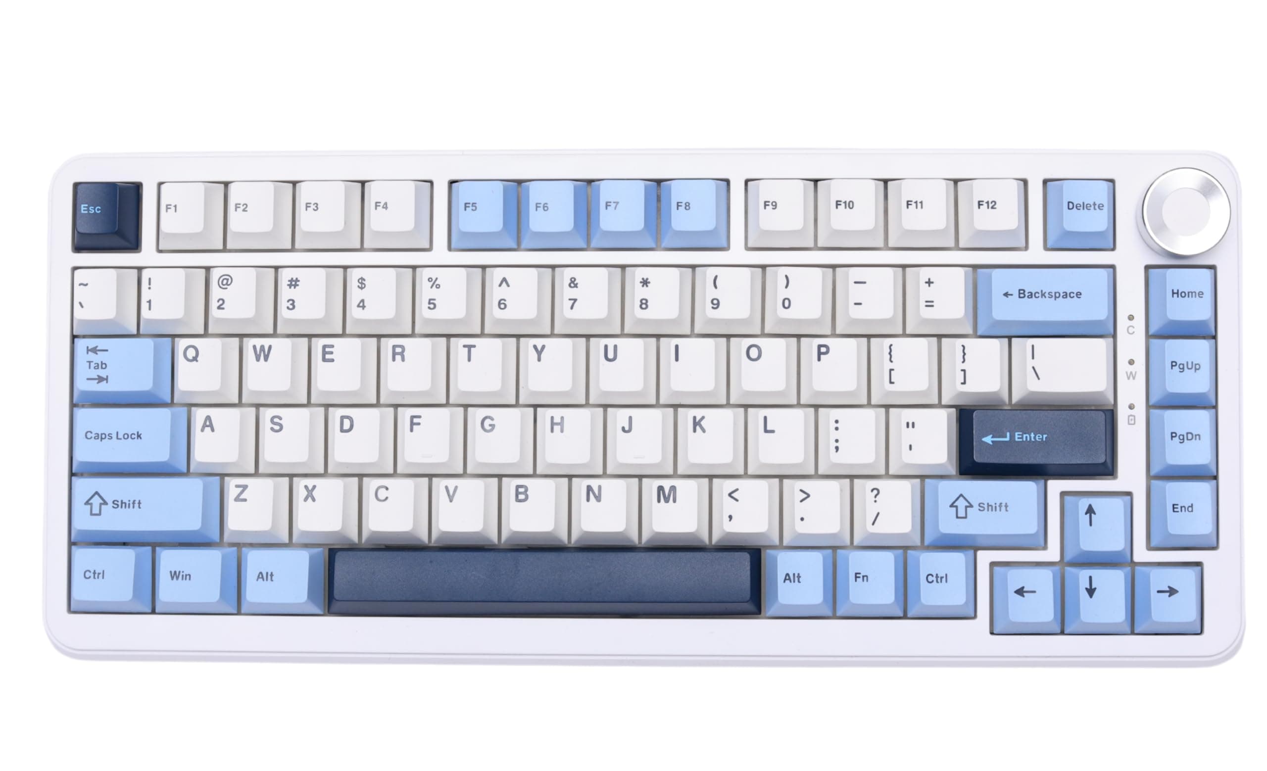 URX x AJAZZ AK820 MAX Plus Wireless RGB Mechanical Keyboard | 75% Hot Swappable Bluetooth 5.0 USB-C | Gaming Keyboard for Windows Mac | 8000mAh Battery | Glacier Blue