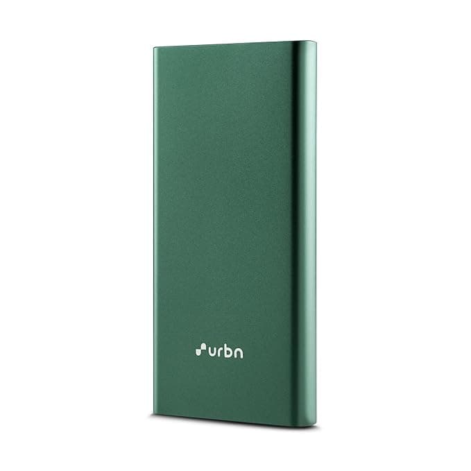 URBN 10000 mAh Lithium Polymer Power Bank QCPD with 20 Watt Super Fast Charging, Green Power Banks
