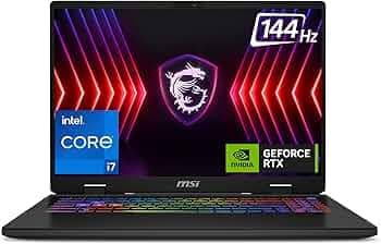 MSI Sword 16 HX, Intel 13th Gen. i7-13700HX, 41CM 16:10 FHD+ 144Hz Gaming Laptop(16GB/1TB NVMe SSD/Windows 11 Home/Office 2021/NVIDIA GeForce RTX 4060...