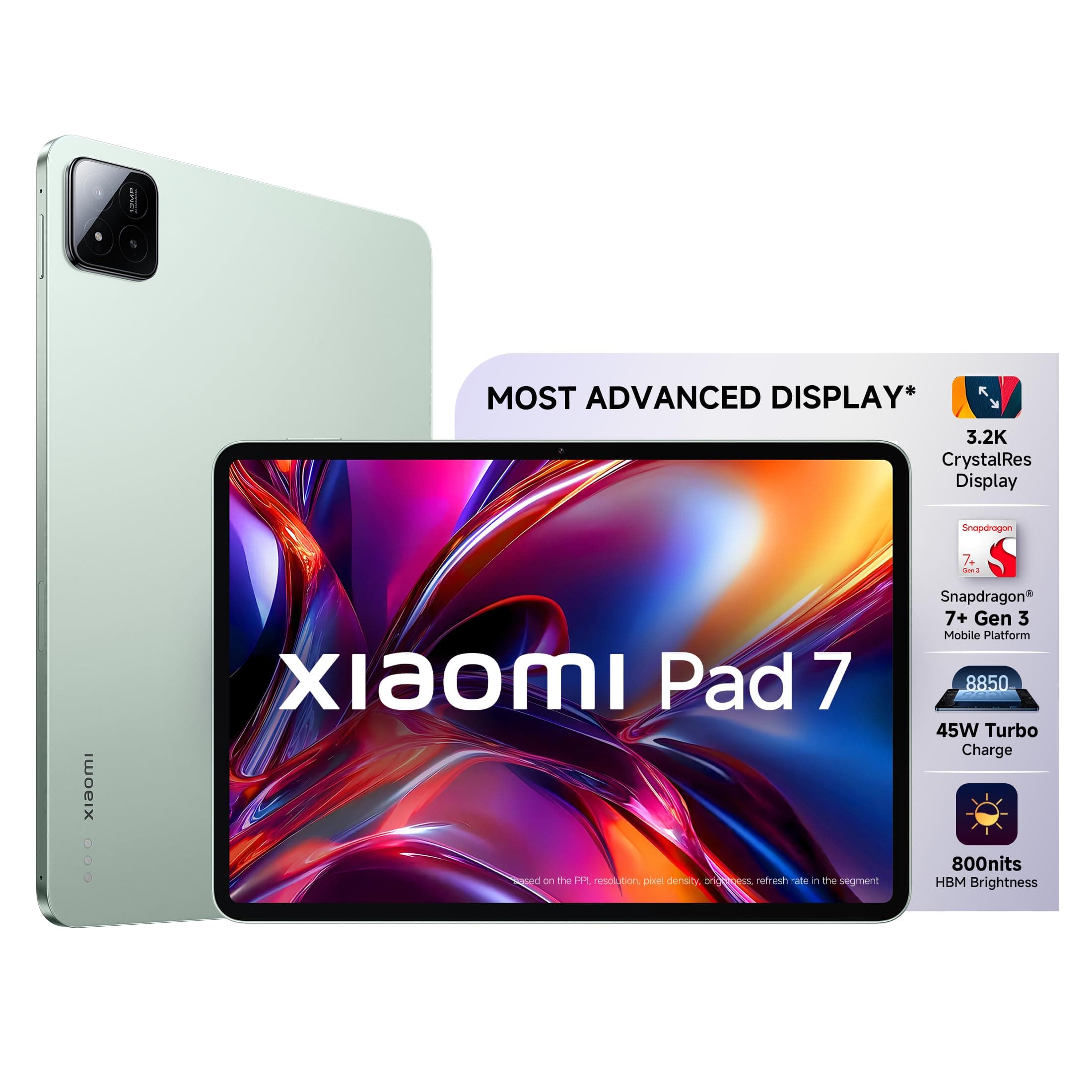 Xiaomi Pad 7 |Qualcomm Snapdragon 7+ Gen 3 |28.44cm(11.2") Display |12GB, 256GB |3.2K CrystalRes Display |HyperOS 2 |68 Billion+ Colours |Dolby Vision...