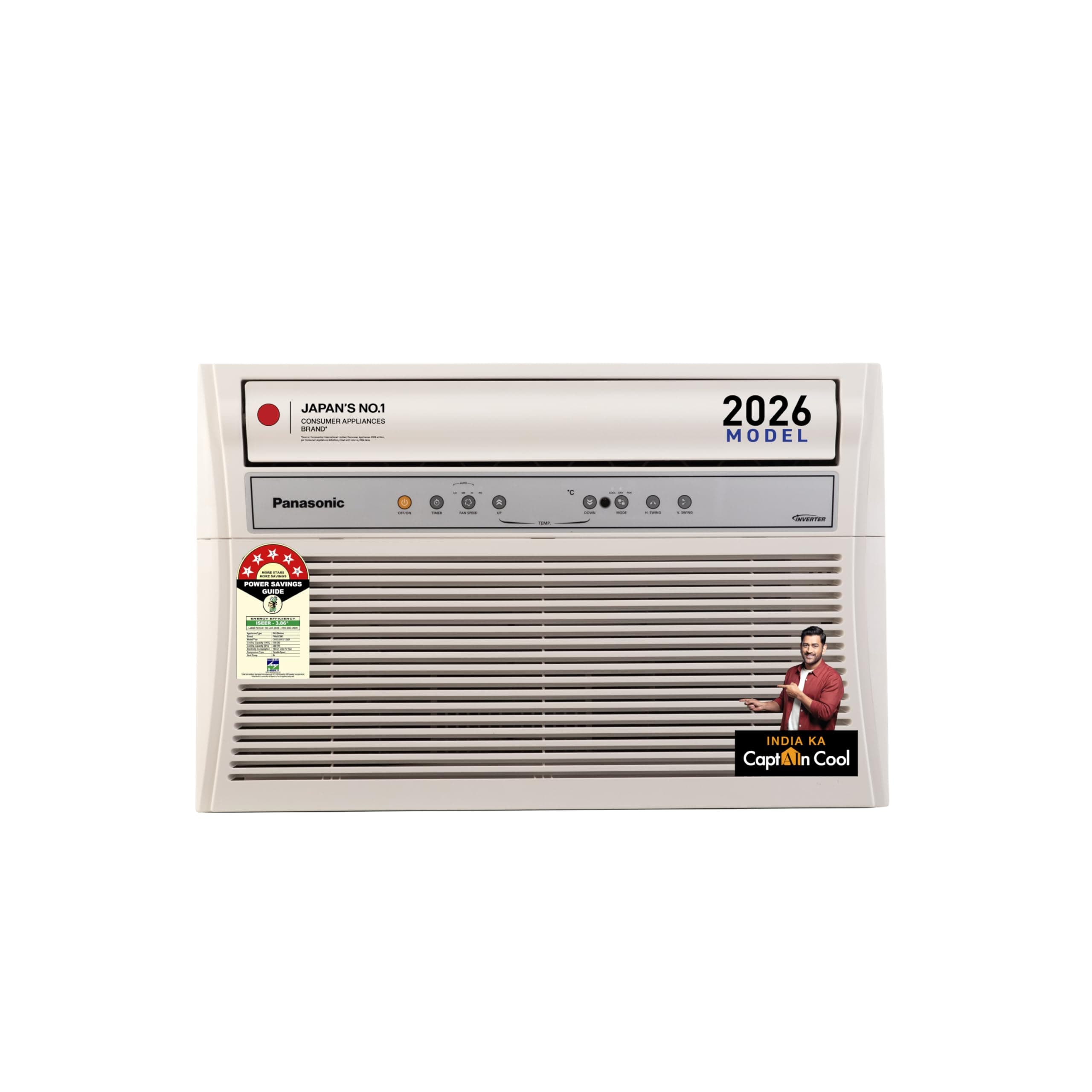 Panasonic 1.5 Ton 5 Star, New star rated,Inverter Premium Window AC (Top Throw Airflow, 50C Oper., Copper Cond., 8in1 Convertible, 4-Way, PM0.1 Filter...