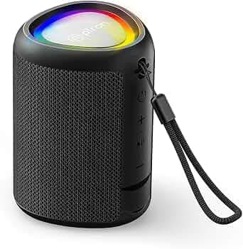 (Refurbished) pTron Fusion Mount Mini Bluetooth Speaker with 12W Immersive Sound, 10H Playtime, RGB Lights, Multi-Playback Modes-BT5.1/TF Card/Aux-in ...