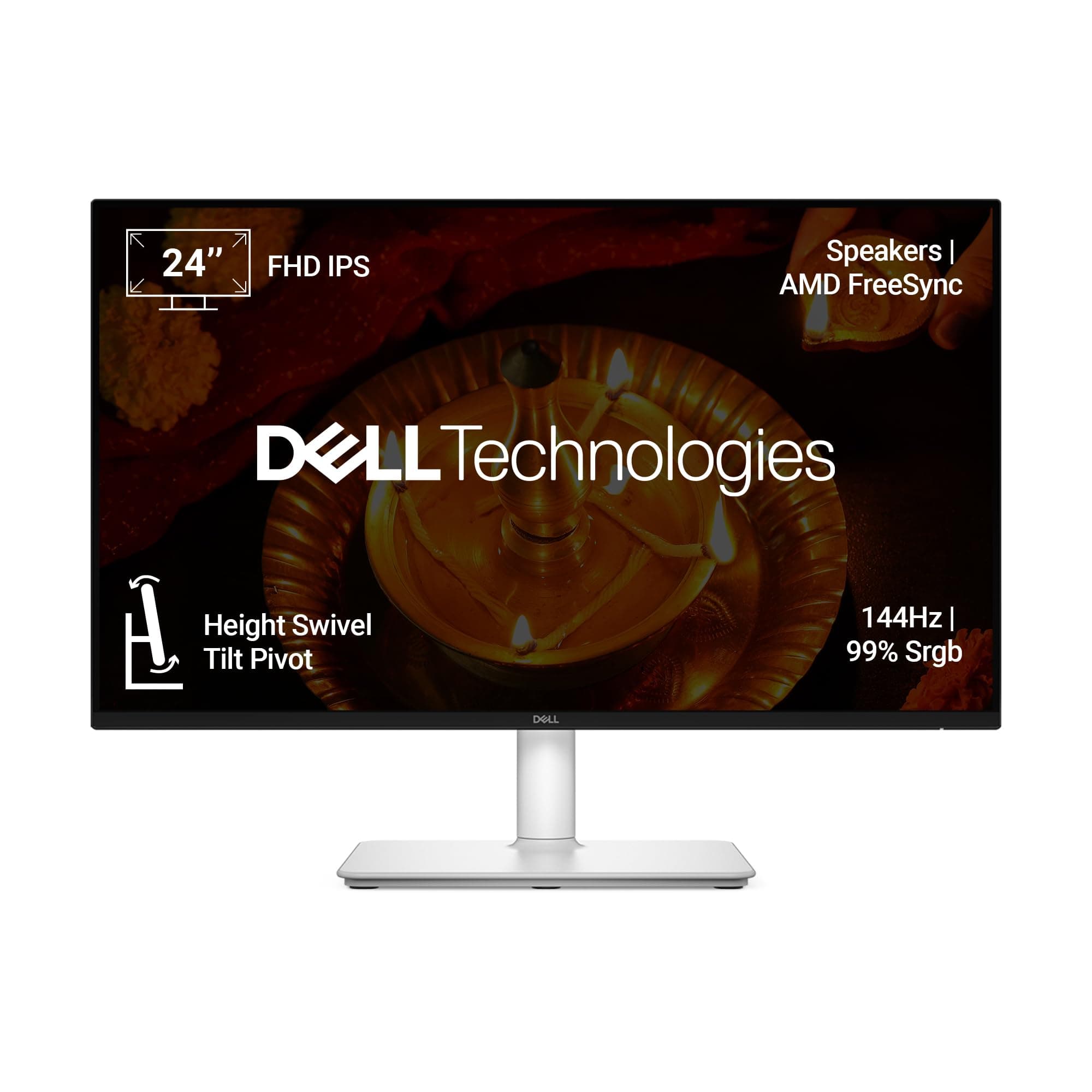 Dell S2425HSM 24"/60.45cm FHD Monitor, 144Hz Refresh Rate, IPS Panel, 1ms Response, Flicker-free, Contrast 1500:1, 2xHDMI, Built-in 6W Dual Speakers, ...