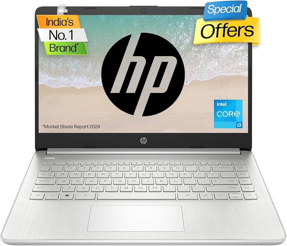 HP Laptop 14, Intel Core i3-1215U, 14-inch(35.6 cm), FHD,8GB DDR4,512GB SSD,MSO,Dual Speakers,Win 11,Silver, 1.46 kg,14s-dq5138TU