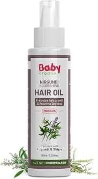 Babyorgano Nirgundi Nourishing Hair Oil for Kids (3+ Years) 100ml - 2X Stronger Healthy Hair Growth | Prevents Dryness | Made with Shigru,Japapushpa, ...