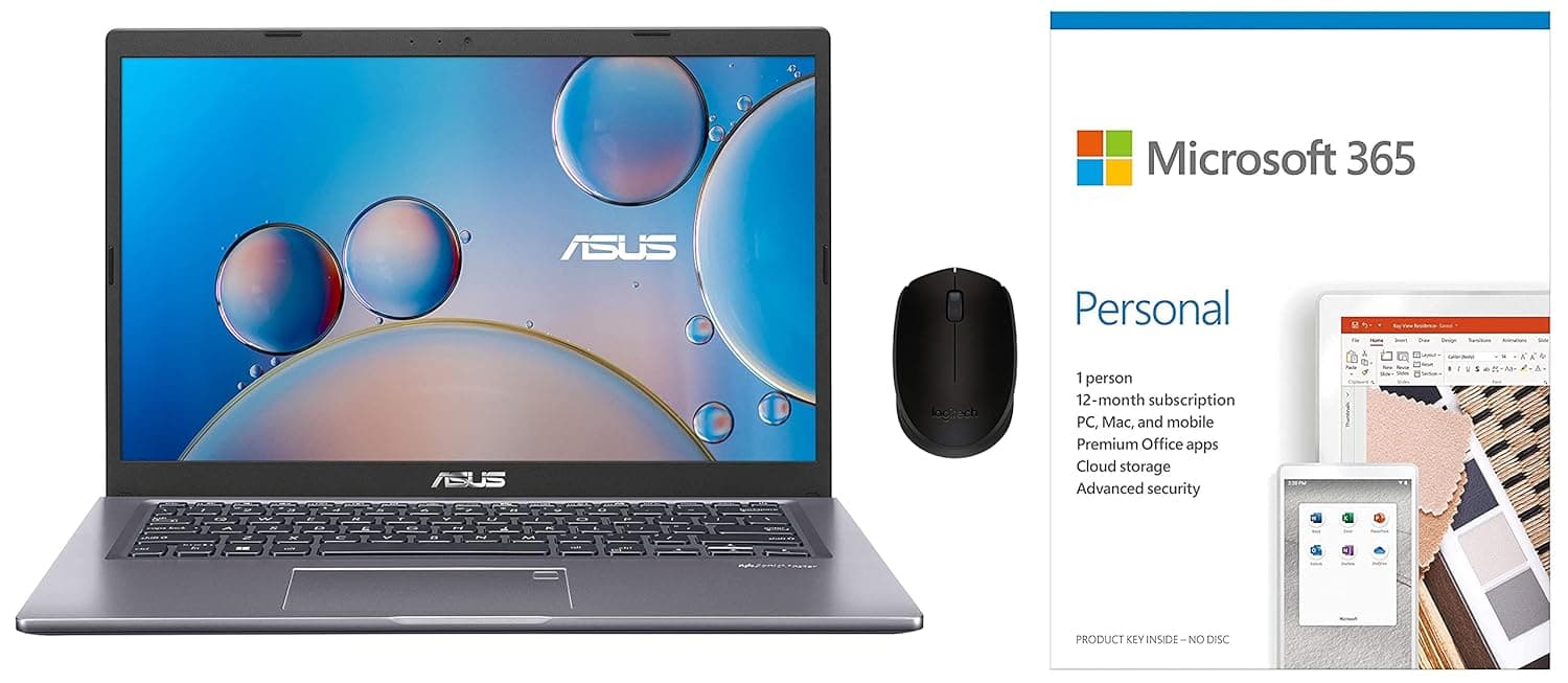 ASUS VivoBook14 i5 10th Gen 14-inch FHD Thin and Light Laptop (8GB RAM/1TB HDD/Win10/Integrated Graphics/Slate Grey/1.6-inch Kg) + Wireless Mouse + Mi